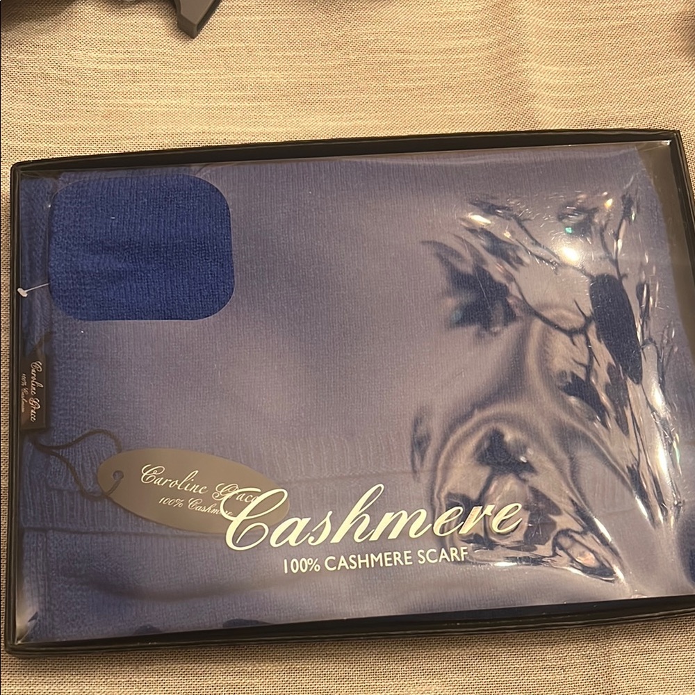 Carolina Grace Blue Cashmere Scarf